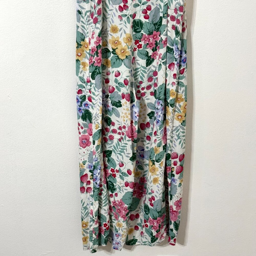 Mango MNG Strawberry Floral Jumpsuit Sleeveless Cottagecore Farm Country Fruit - Picture 7 of 16